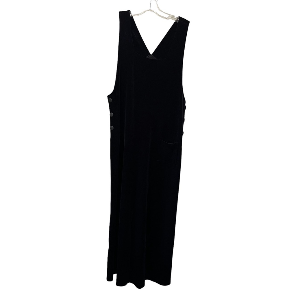 VTG Y2K‎ Jacqueline Ferrar VELVET VELOUR Black Jumper Dress Maxi Stretch Size 12